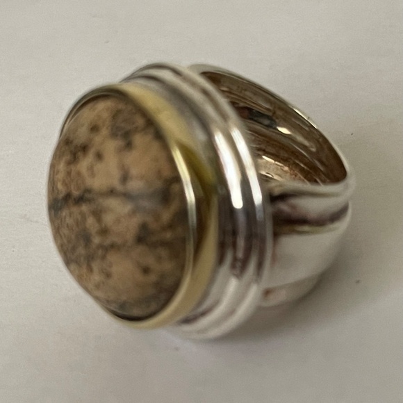 RLM Studio bold earth gem series picture jasper sterling 925 ring size 5.5 - Picture 6 of 9
